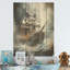 «Stormy Seas Corsairs», bateau fantôme pirate, art sur bois de pin naturel-360464801