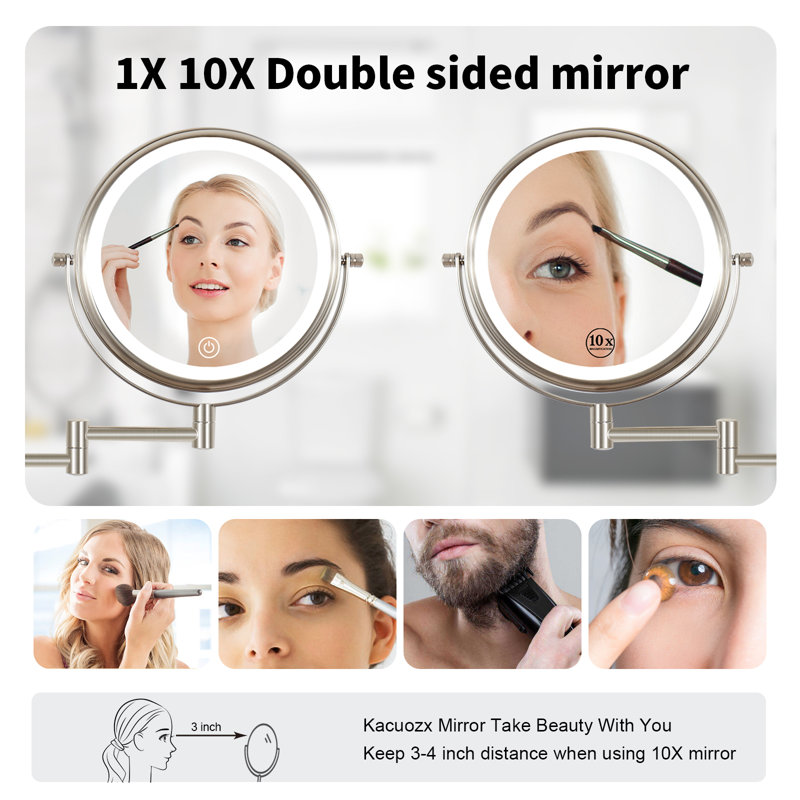 Miroir de maquillage Celestan, Nickel brossé