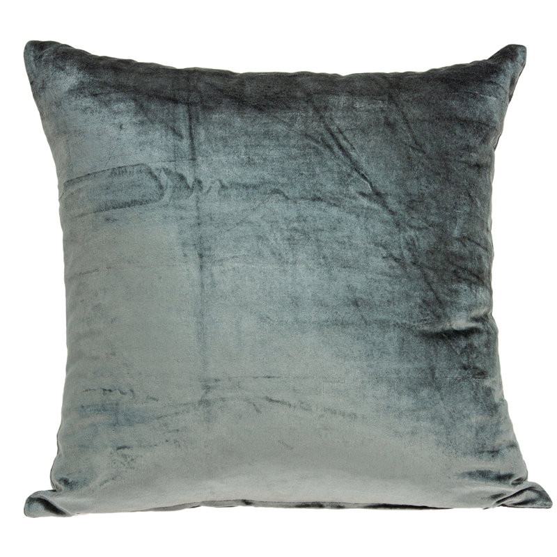 Coussin décoratif carré en mélange de coton et grenat 22 po Parkland Collection, Polyester / Bourre en polyester, Anthracite