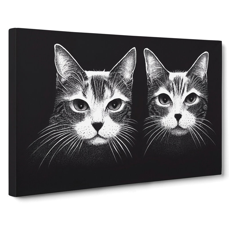 Two Cats Vol.1 - Wrapped Canvas, 35cm H x 50cm W x 3cm D