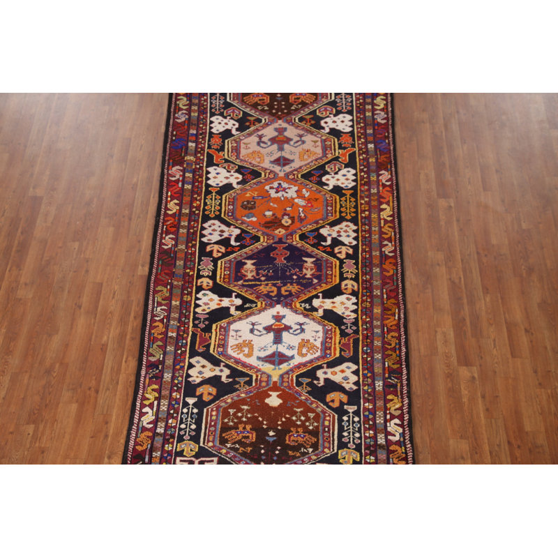 Tapis de couloir géométrique traditionnel 4x9