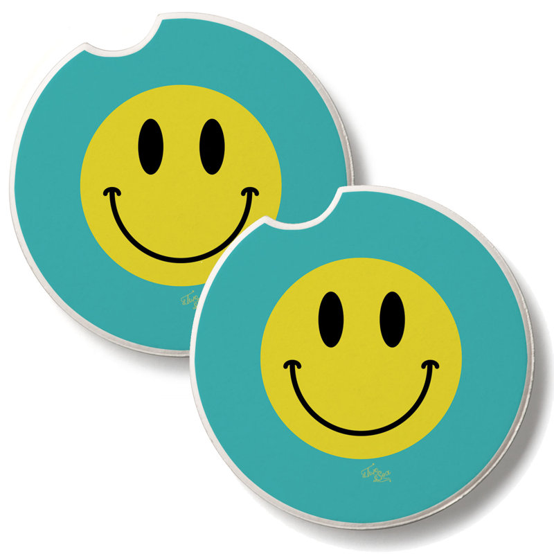 Smile More 2 Pack Absorbent Stone Car Coasters