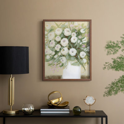 «Soft Sun Bouquet II», reproduction encadrée - bois massif