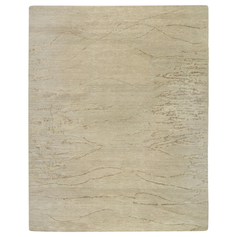 Here There Abstract Area Rug in Beige/Neutral, Rectangle 8' x 10'