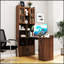 Bureau d'ordinateur de coin en L pour bureau à domicile ou bureau, table de style moderne avec tiroirs, bibliothèque et huche, conception 2 en 1, grand espace de travail