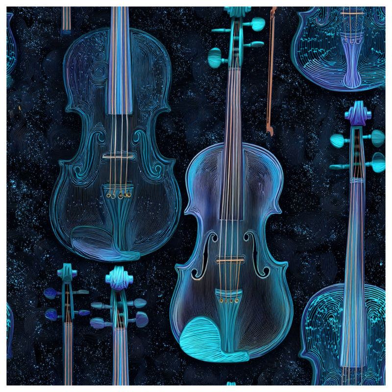 Coussin Violin, coussins double face musique, 14 X 14 pouces