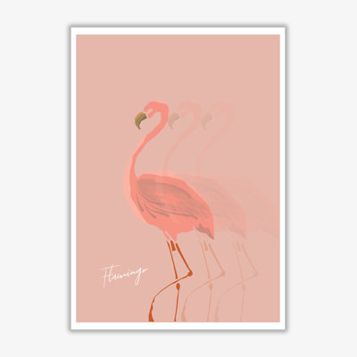 Flamingo Shadow - Single Picture Frame Print