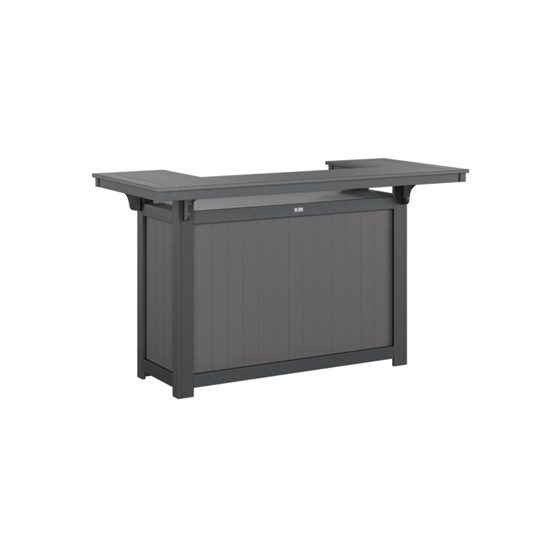 Outdoor Rectangle Bar Table, Smoke Gray, Black