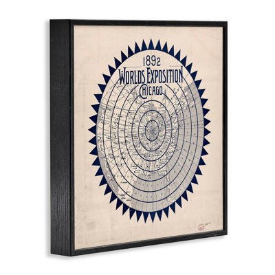 Stupell Industries Vintage Worlds Exposition Framed Giclee Art, Design By Marcus Jules In Midnight Black Framed Giclee