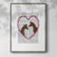 Foxes in Pink Heart, reproduction encadrée - bois massif