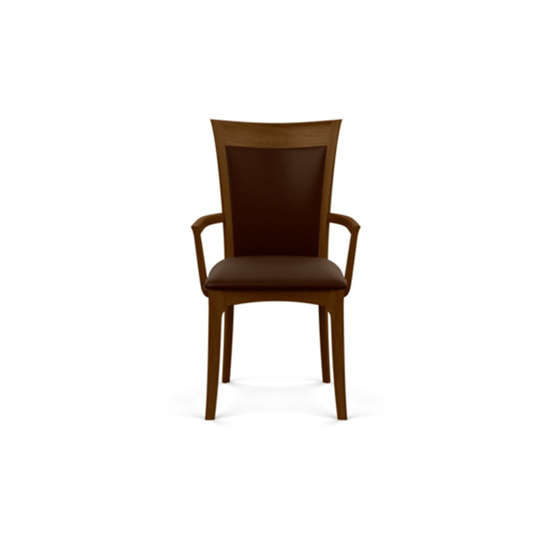 Morgan 19.25'' H Upholstered Armchair, Natural Walnut, Coffee