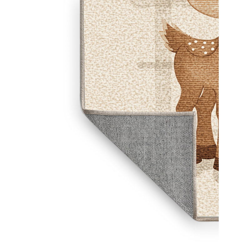Tapis beige moderne et contemporain lavable à la machine Ritner Christmas - beige, 5 x 8