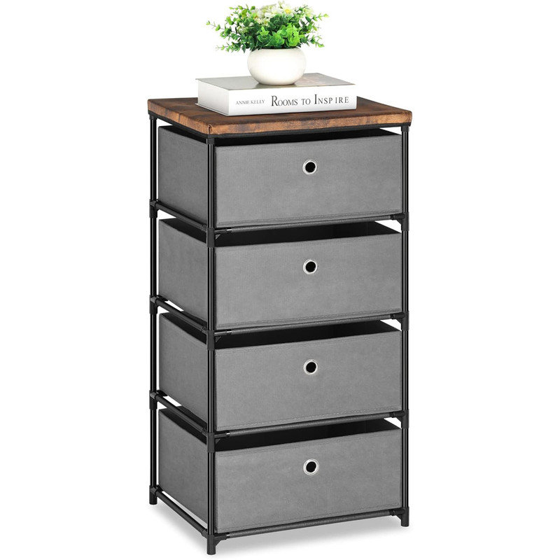 Mynesha 4 Drawer Storage Drawer, Gray