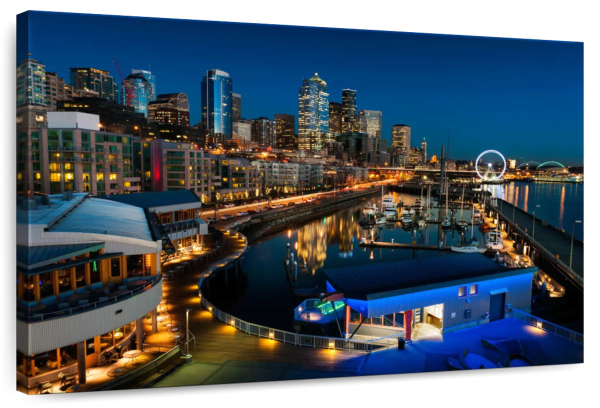 Seattle Designs Ebern Designs Ravi Seattle Night Skyline | Wayfair