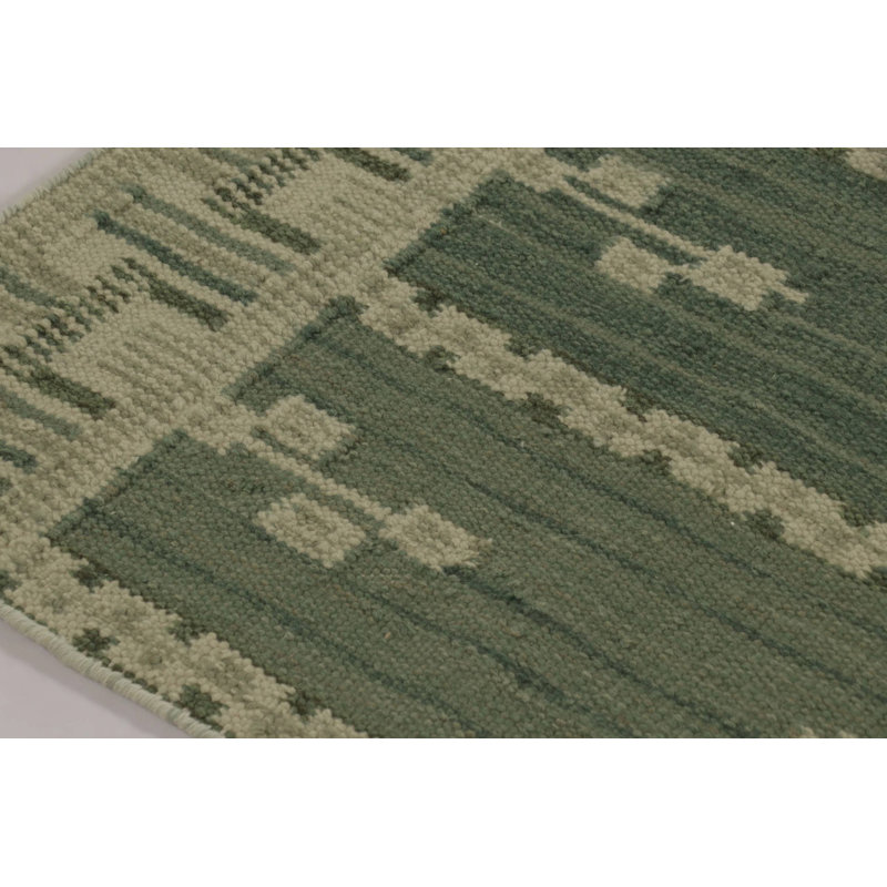 Scandinavin Hand Woven Kilim Wool Geometric Area Rug, Rectangle 10' x 14'
