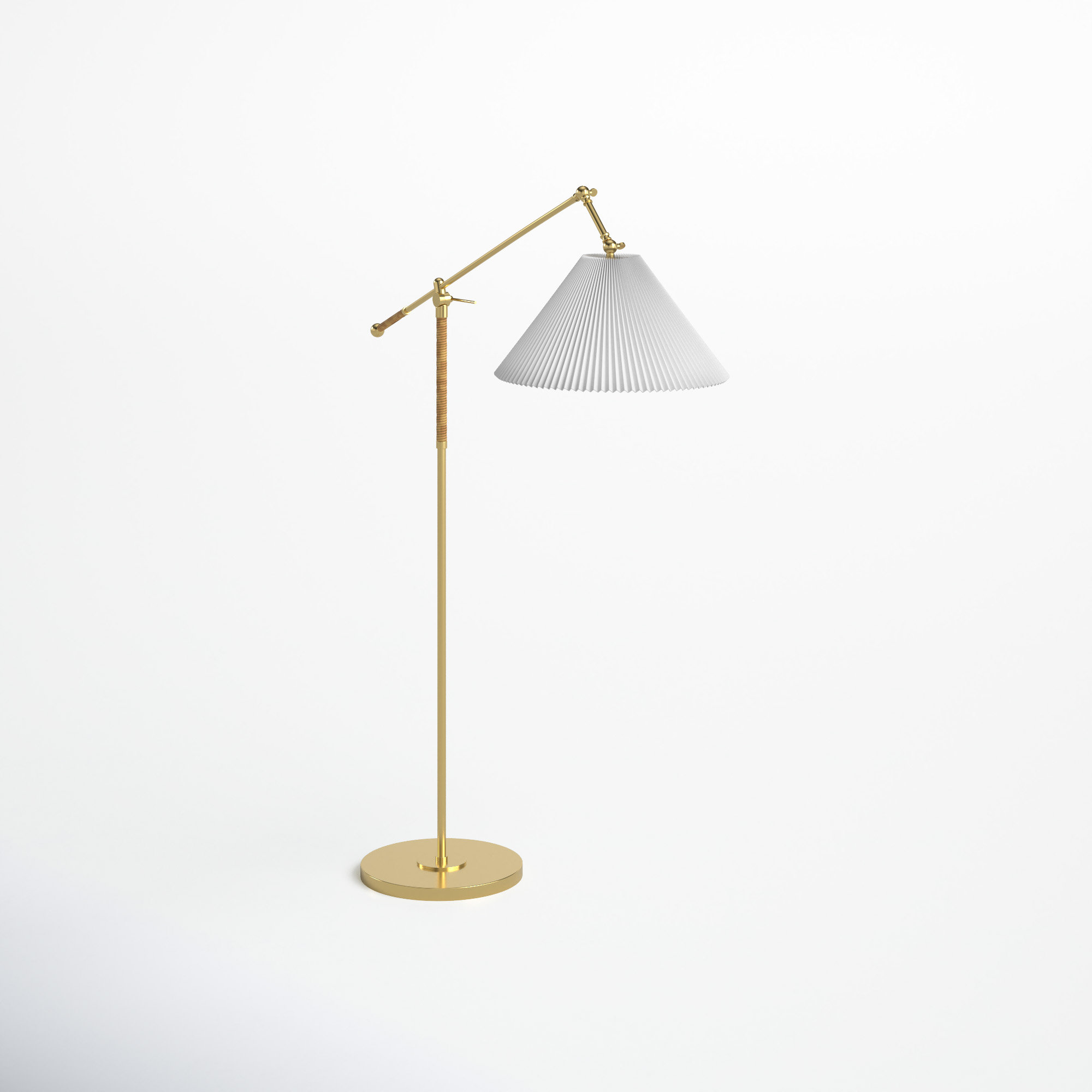 Joss & Main Limetta 56.25'' Aged Brass Swing Arm Floor Lamp