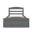 Structure de lit plateforme simple avec tiroir de rangement et support en lattes de bois-242680562