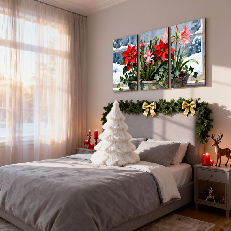 Ensemble de 3 impressions d'art sur toile de Noël