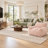 Compression 41.8“W Large Corduroy Bean Bag Chair Filled Memory Sponge-1888231727