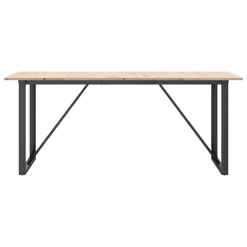 Solid Wood Top Dining Table, 75cm H x 180cm W x 90cm D