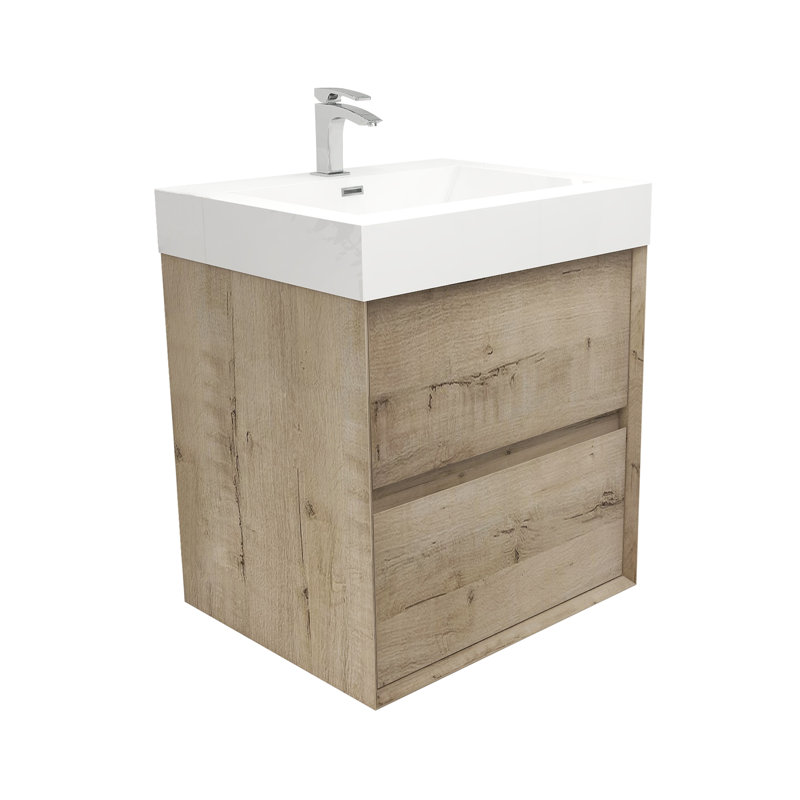 Ensemble de meuble-lavabo simple l 24 po, Chêne clair