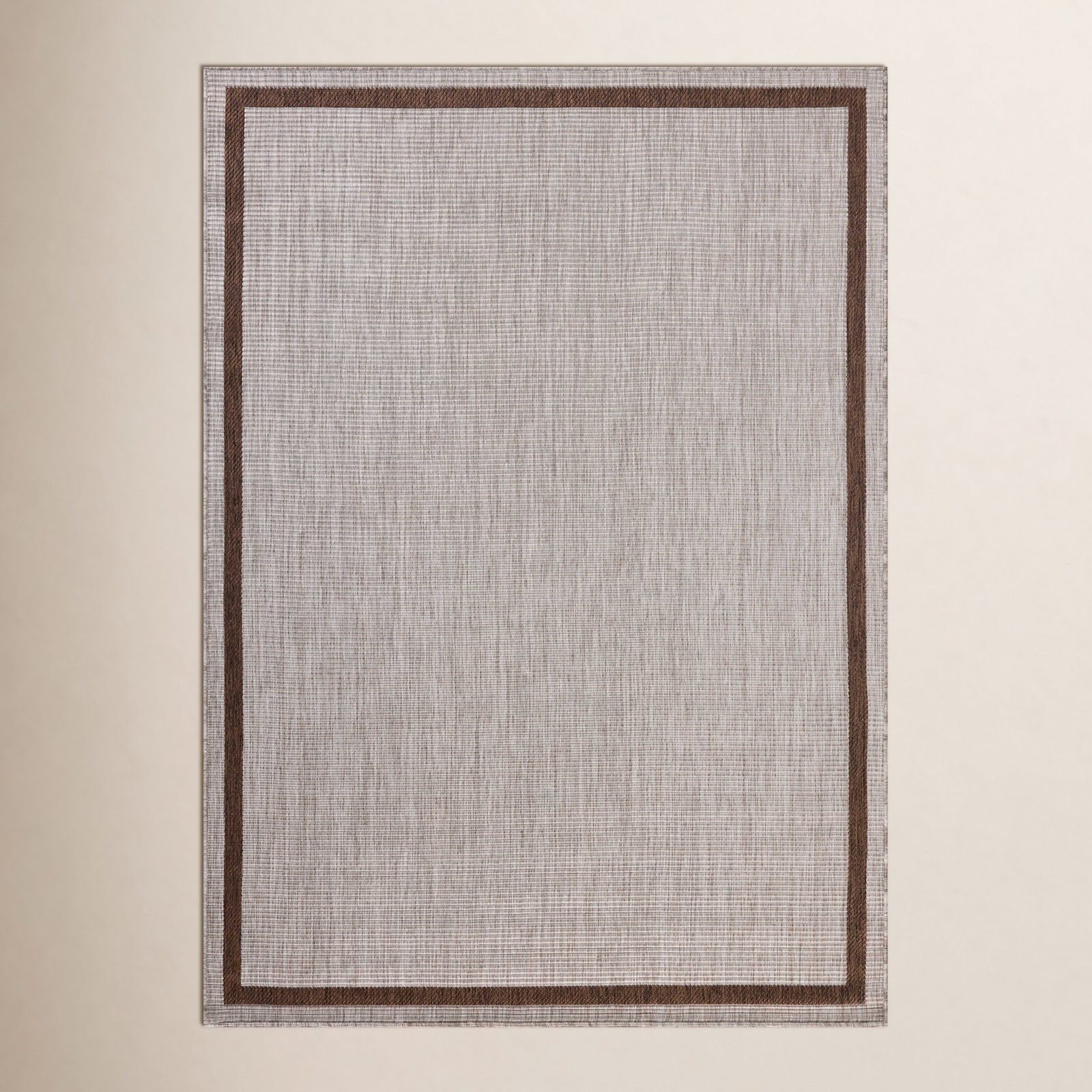 Easton Dove Coffee Geometric Outdoor Rug, Rectangle 5'3" x 7'6"