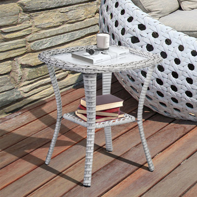 Kanayo Square Glass Outdoor Side Table