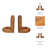 Modern Mango Wood Bookends with Sleek Sculptural Design, Decorative Contemporary Style Accent for Shelving or Office Display, Set of 2-114525255