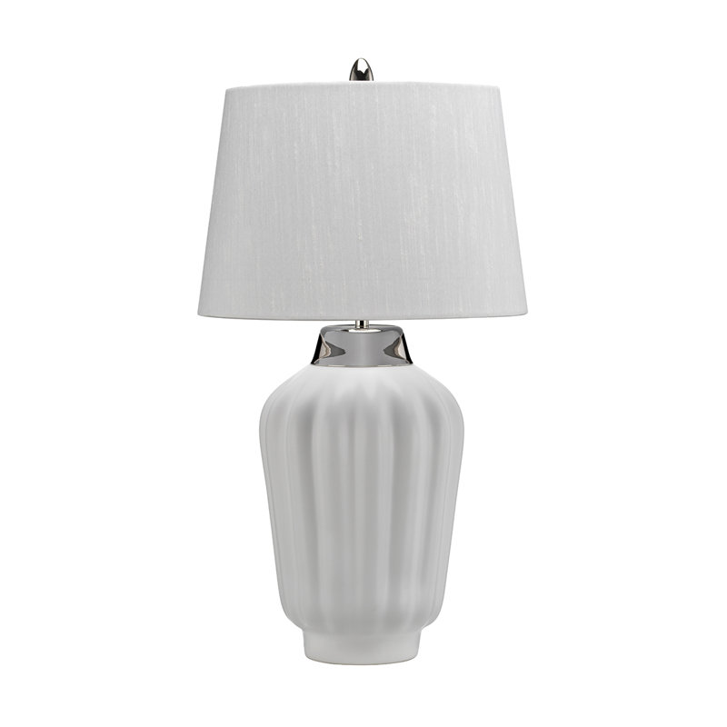 Table Lamp, Satin White/Polished Nickel