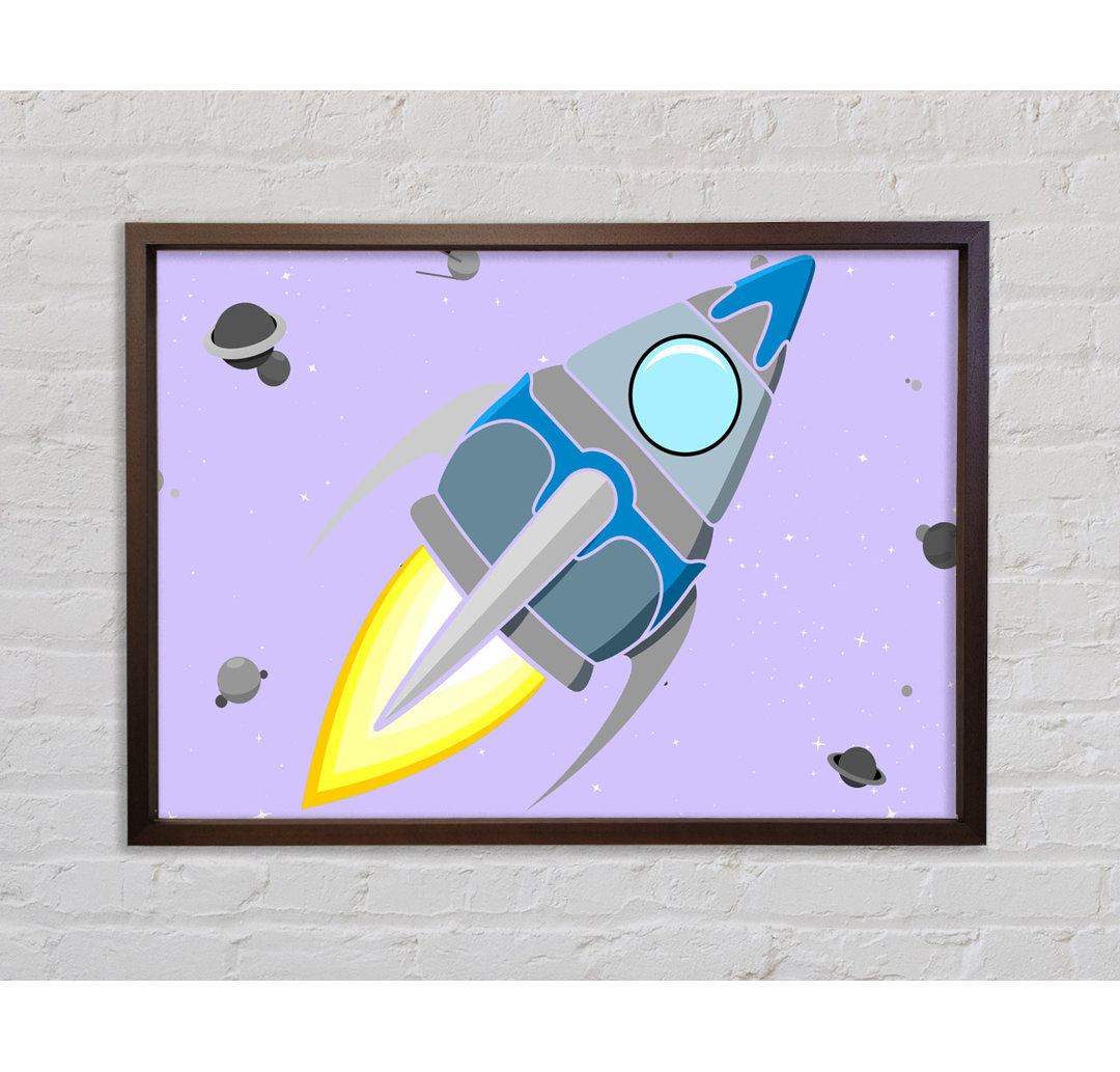 Rocket Ship Lilac - Einzelner Bilderrahmen Kunstdrucke auf Leinwand