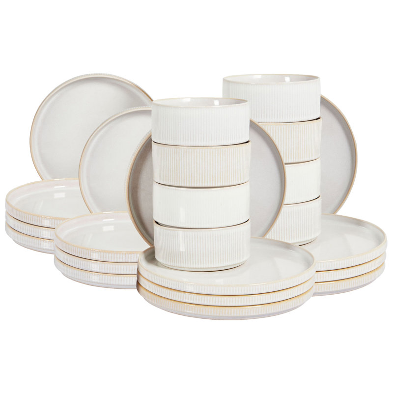 Handmade Stoneware Dinnerware Set 28 Piece - Service for 8