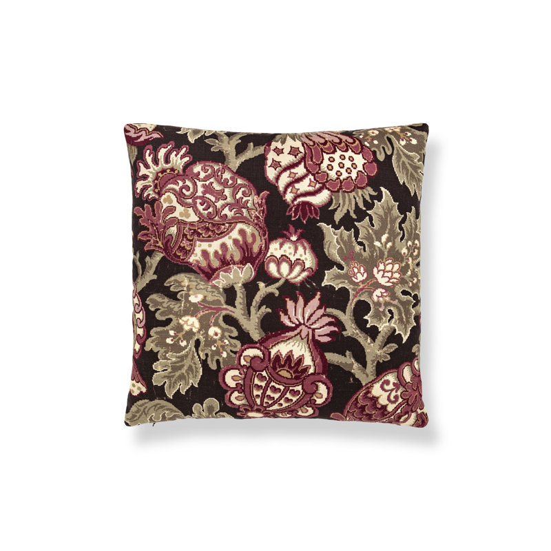 Canterbury Linen Pillow, Mulberry/Floral