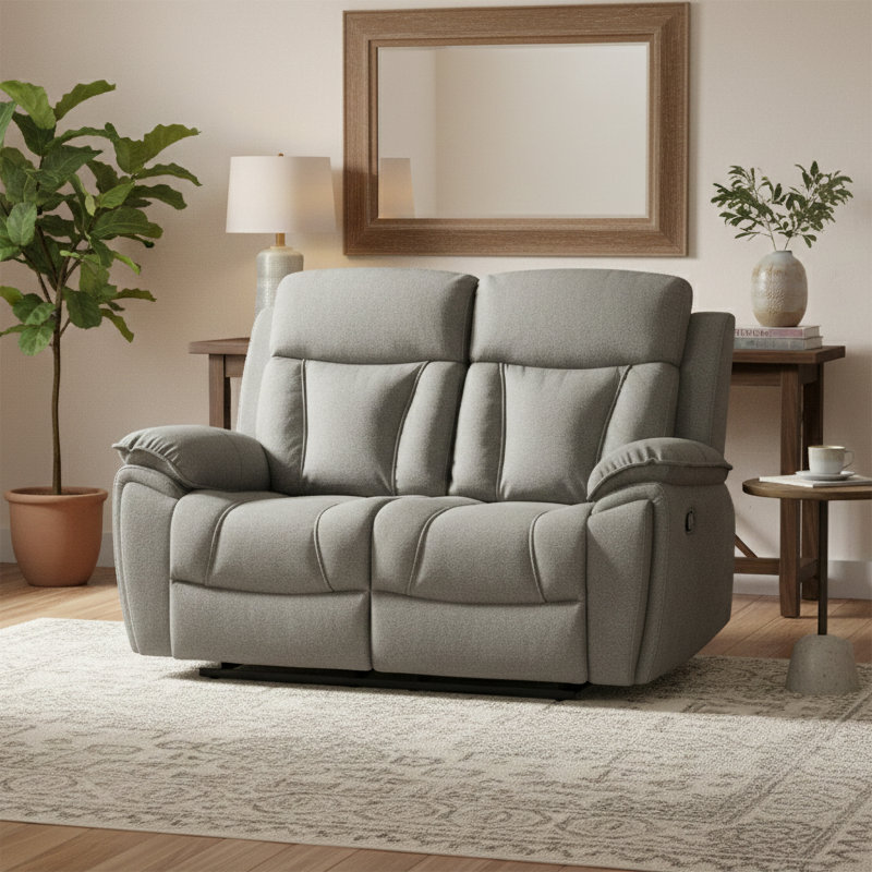 Tairi 2 Seater Reclining Loveseat, Grey