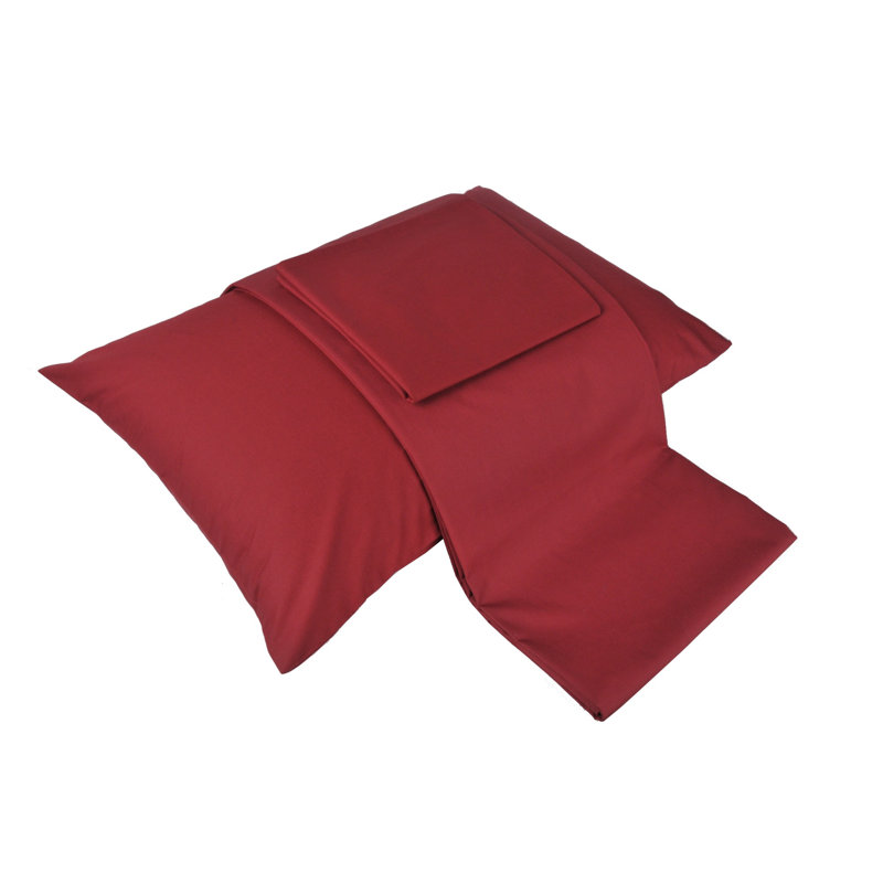Ensemble de draps 100% coton double 200 fils, Rouge tuile