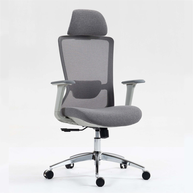 High Back Mesh Office Chair, Gray, White