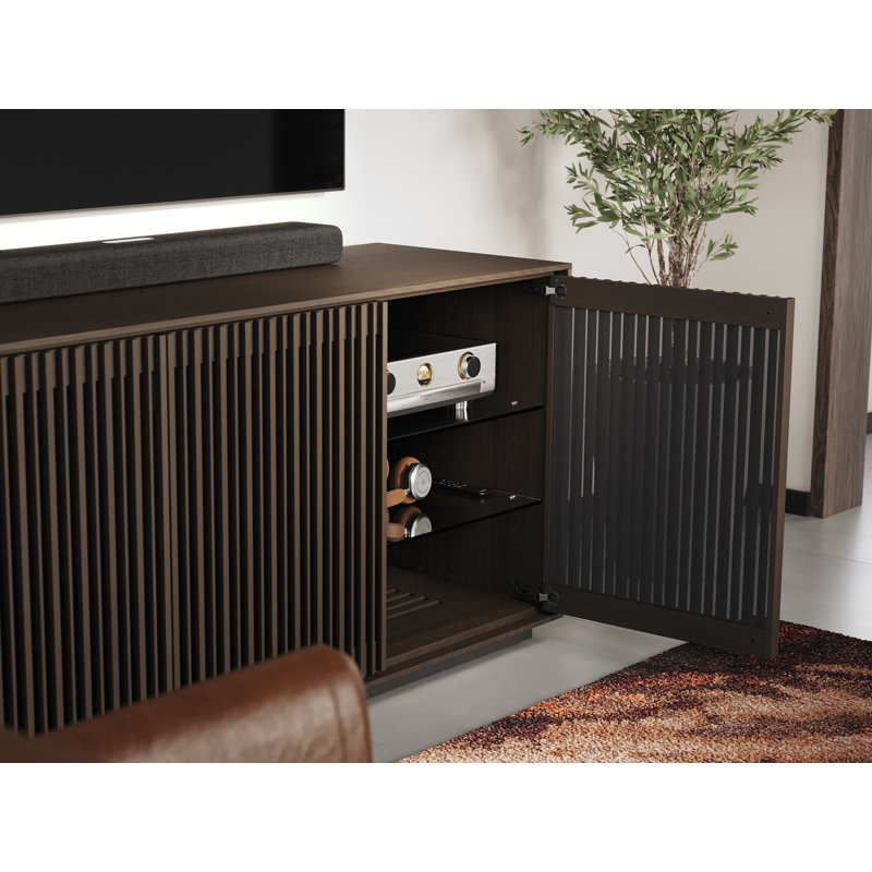 Profile 3-Door Media Storage Console, Toasted Oak