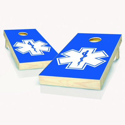 2' x 4' EMS Solid Wood Cornhole Set with Bags