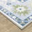Kugler Floral Traditional White/Blue Printed Washable Flat Pile Area Rug-174093876