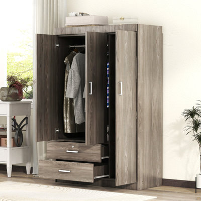 Armoire 3 portes avec 2 tiroirs