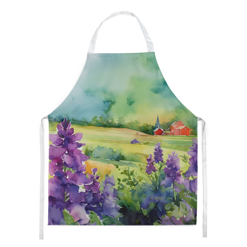 Iris du Tennessee en tablier aquarelle, Vert New Jersey violet
