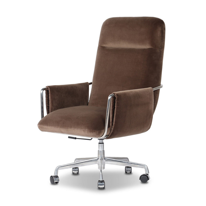 Sherman Leather Swivel Office Chair, Surrey Mink