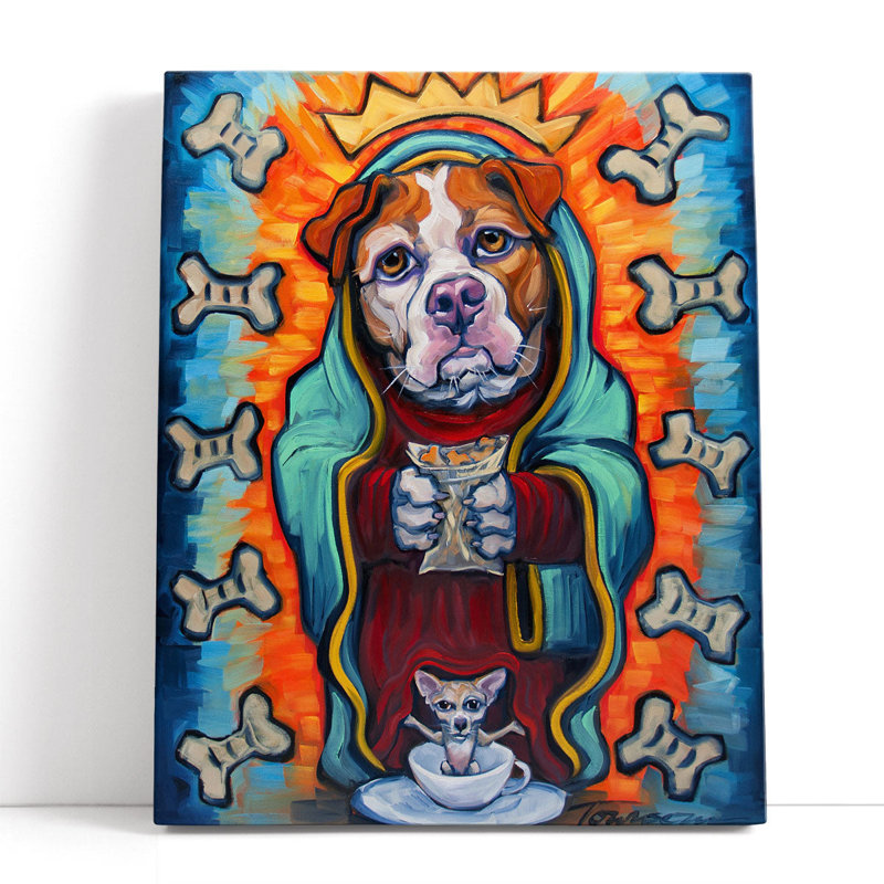 Our Lady Of Perpetual Dog Biscuits - reproduction d'art sur toile, H 45 po x l 36 po