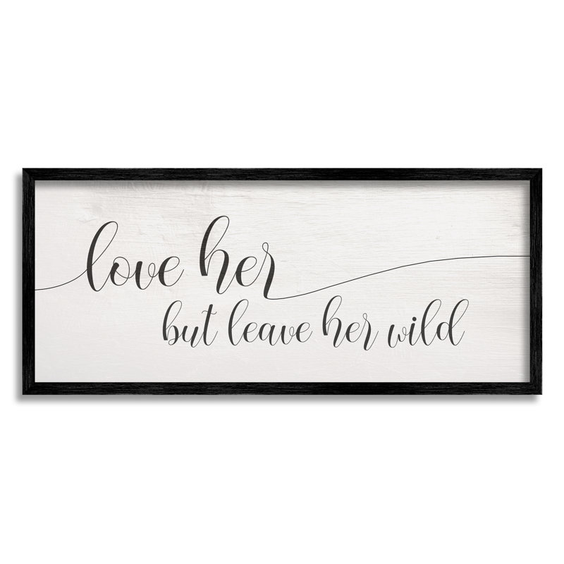 «Let Her Wild» par Daphne Polselli, H 10 po x l 24 po x P 1,5 po, Giclée encadrée noir minuit
