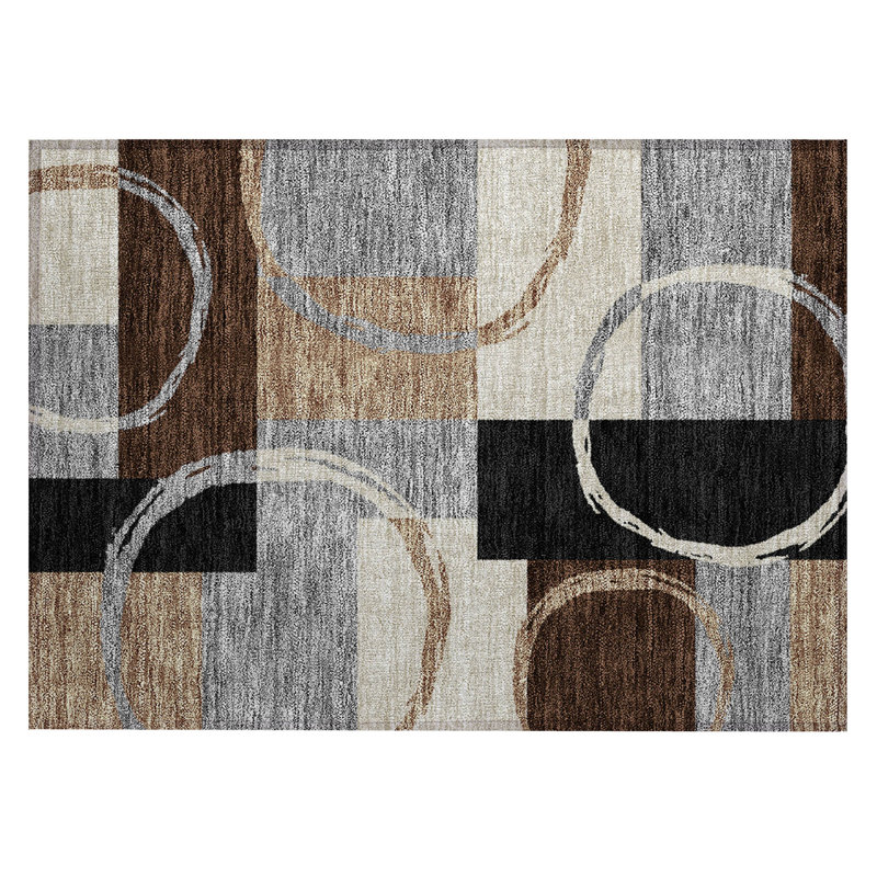Aleh Area Rug with Non-Slip Backing, Rectangle 1'8" x 2'6"