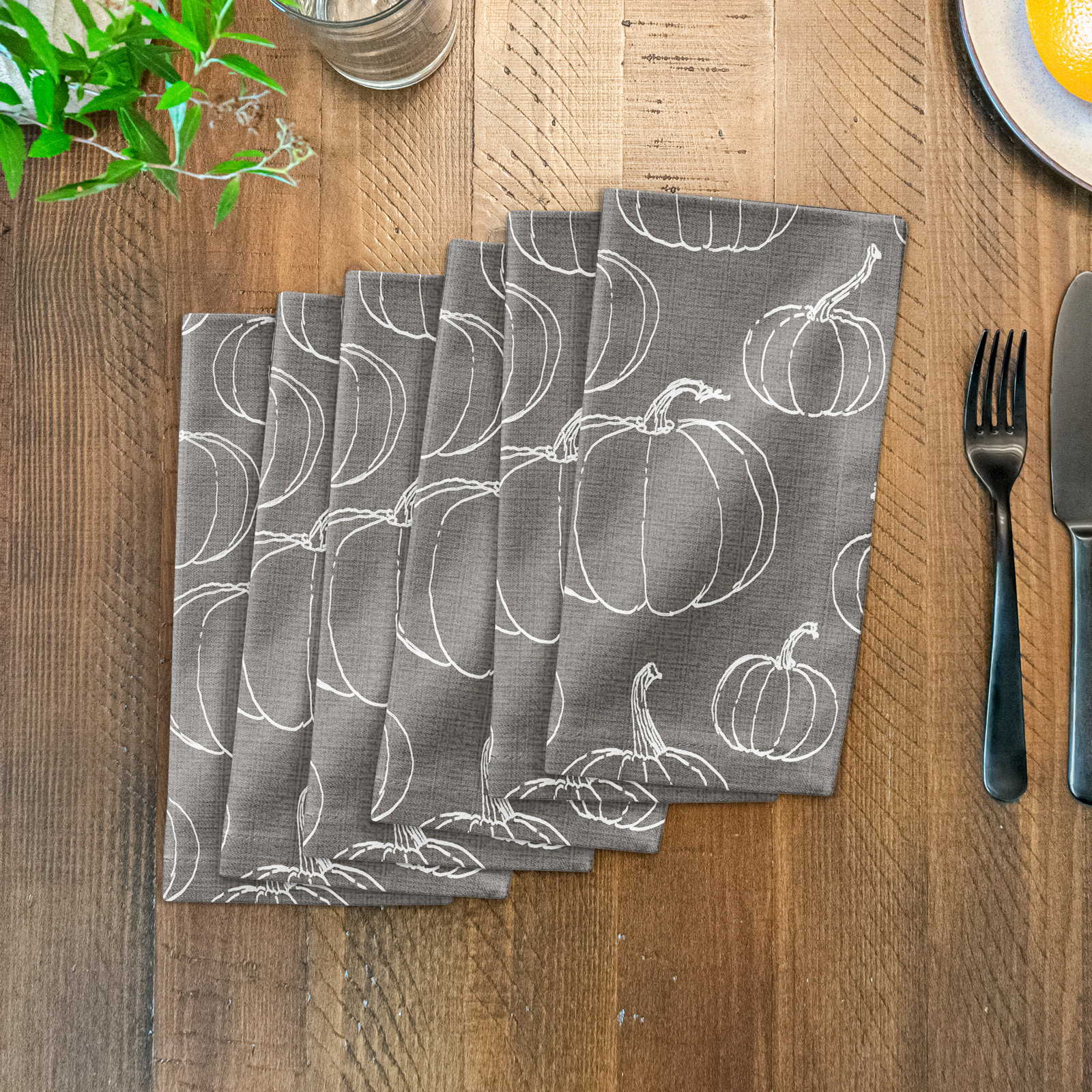 Meekah Cotton Square Napkin, Gray