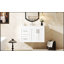 Meuble-lavabo mural 36 po avec 2 tiroirs, lavabo simple en céramique à 3 trous et tablette réglable-670106850