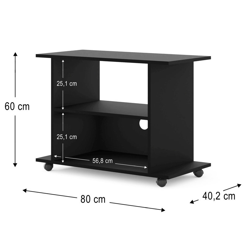 Mirah Unfinished TV Stand for TVs up to 32", Black