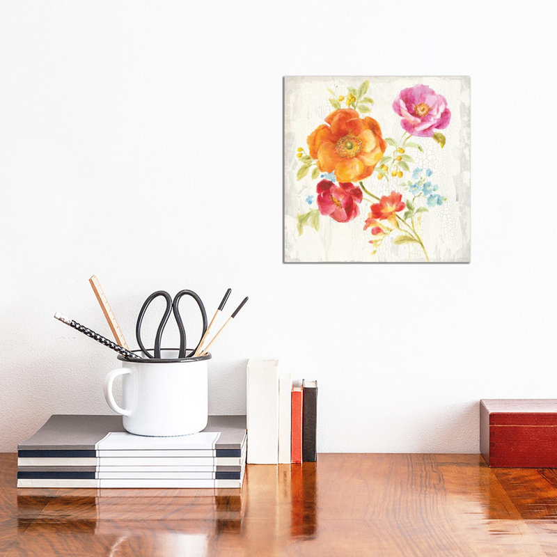 « Full Bloom II » par Danhui nai, reproduction d’art, H 12 po x l 12 po x P 0,75 po, Toile tendue, Pas de tapis