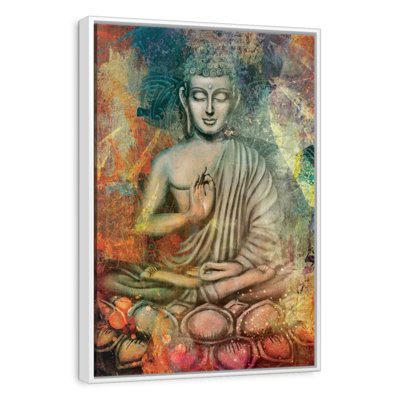 Bouddha assis en couleurs