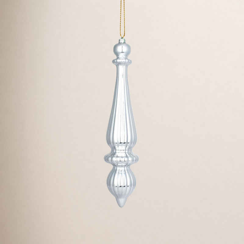 Ornement de Noël en forme de goutte 14 po UV, Argent